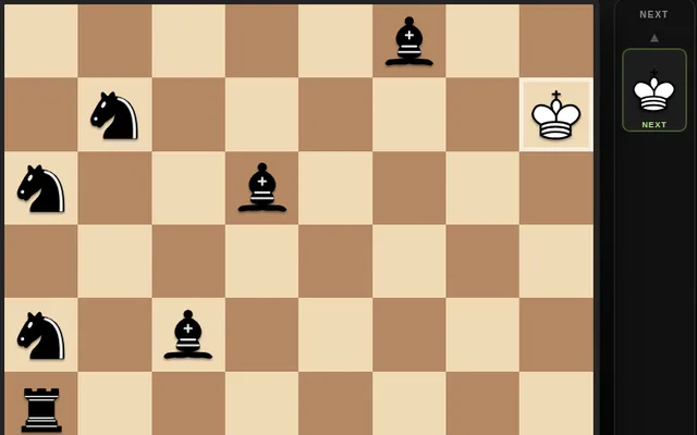 Chess Survival: a white king among black knights and bishops
